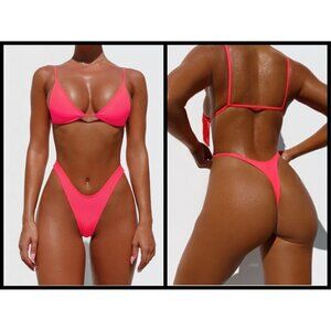 💕MINIMALE💕 ANIMALE Bikini Lucid BijouTop + Wall Street String Thong Exotic NWT